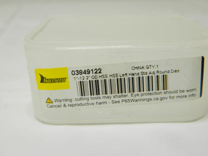 Interstate Round Die: 1-12, 2 OD, High Speed Steel 03849122