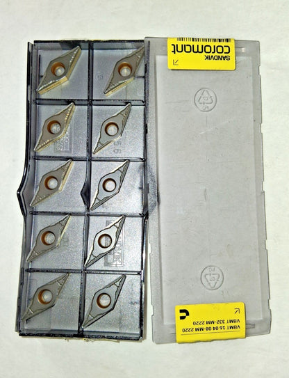 Sandvik Coromant Turning Insert VBMT332-MM 2220 Carbide 10 Qty 7231487