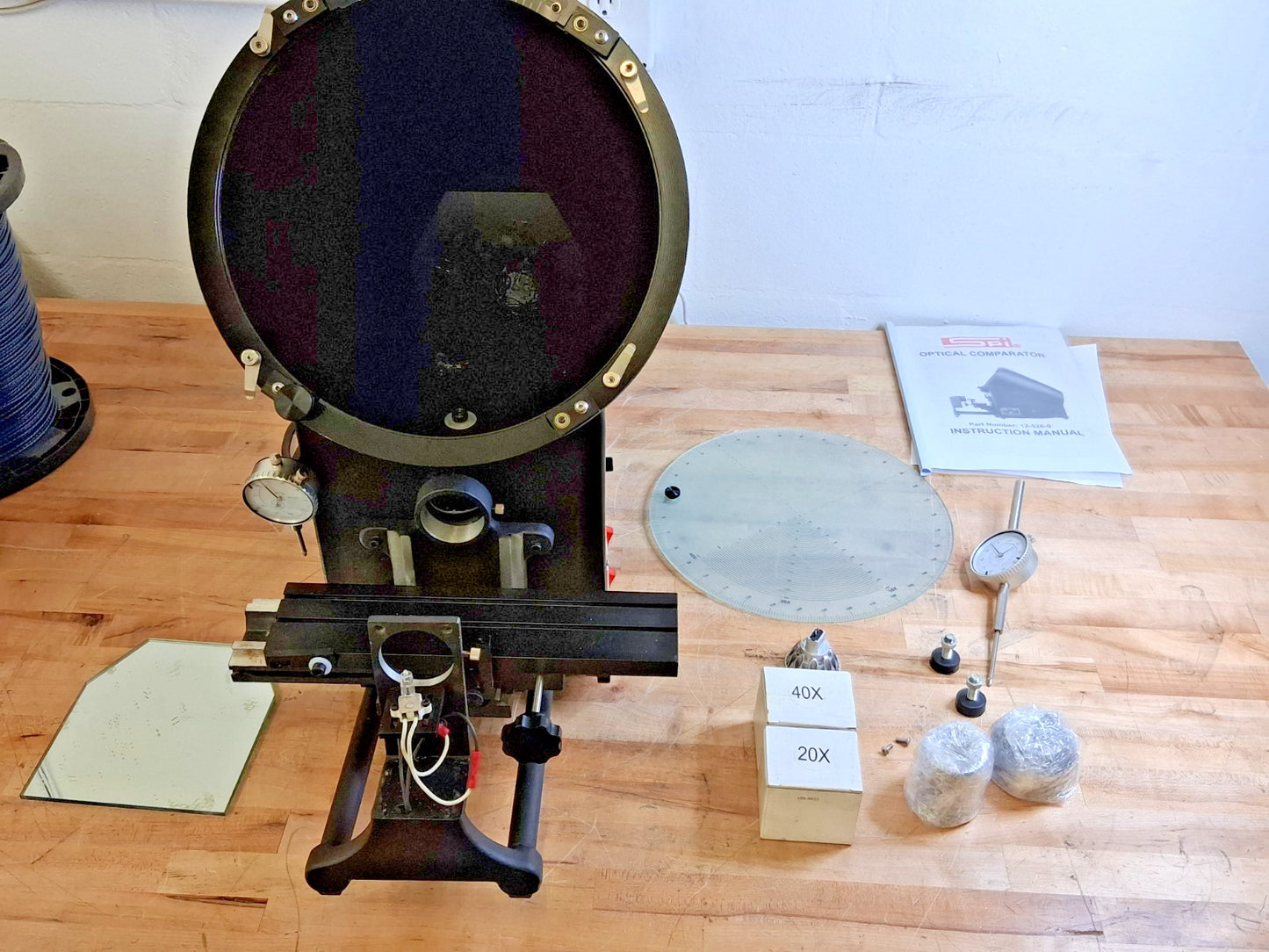 SPI Optical Comparator 12" Screen Dia FOR PARTS/REPAIR 10x20 12-526-0