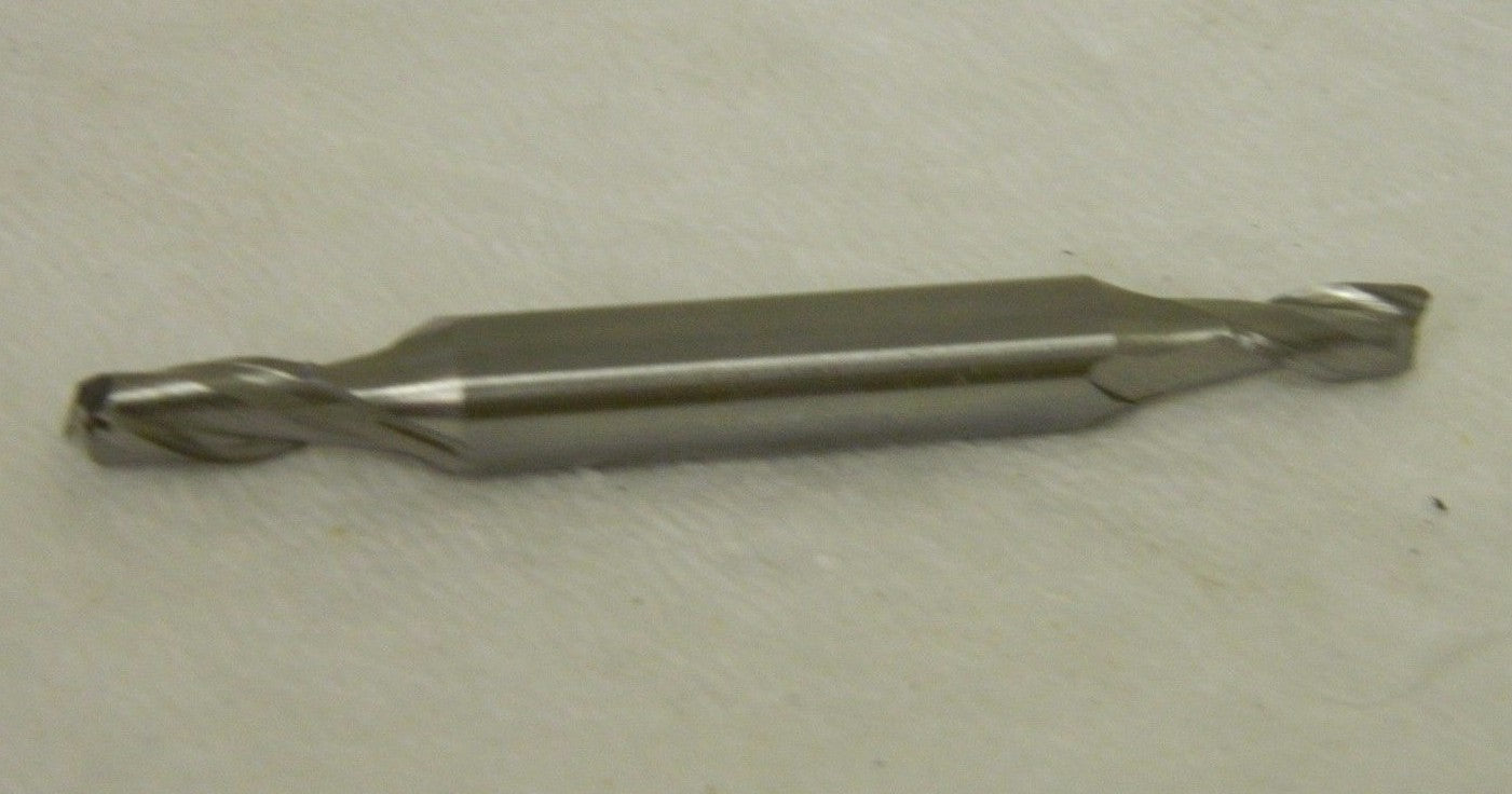 Morse Round Double End Mill 1/4" x 3/8" x 3-3/8" 2FL Bright HSS Q
