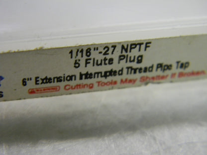 Regal Extension  Pipe Plug Tap 1/16-27X6" 5FL HSS R015901AS