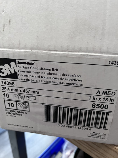 3M Abrasive Belt: 1" Wide, 18" OAL, Aluminum Oxide QTY 10