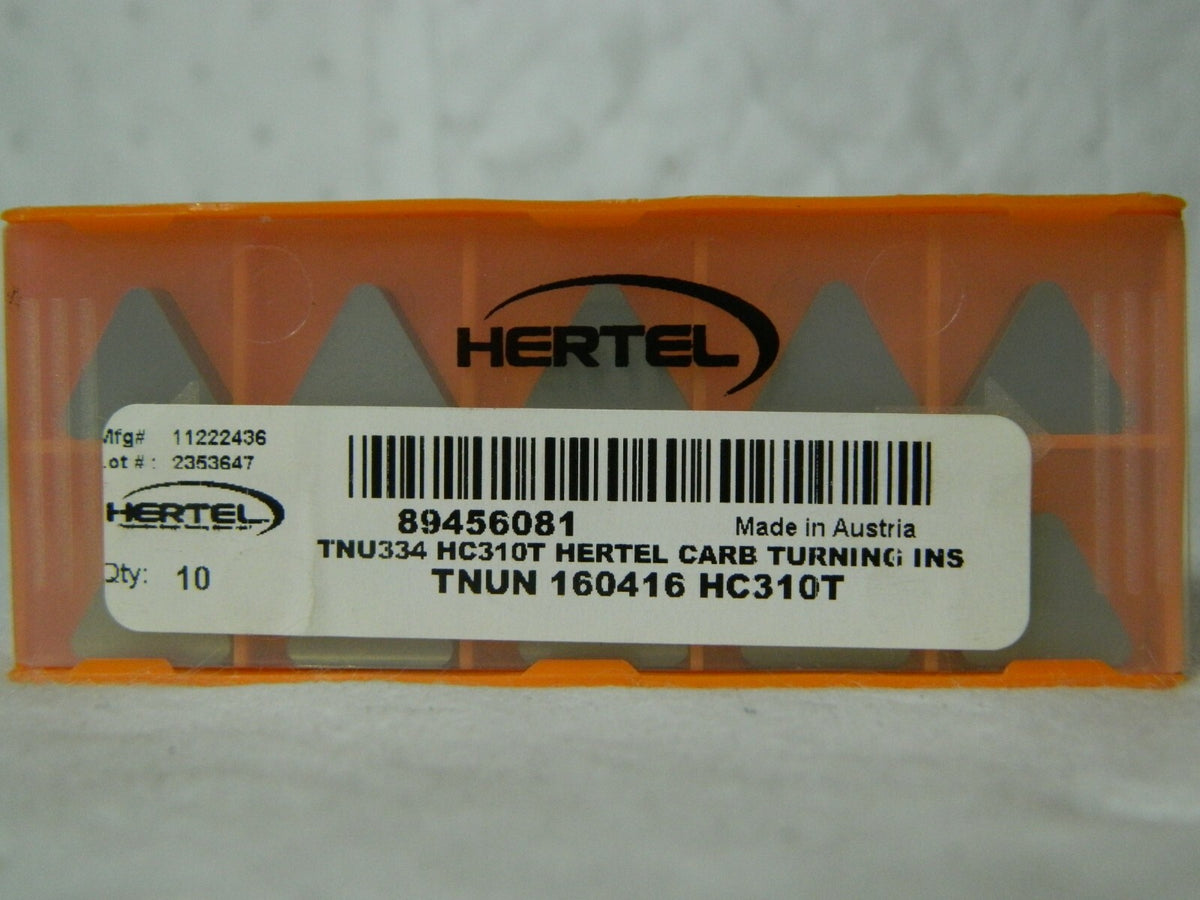 Hertel Carbide Turning Inserts TNU334 Grade-HC310T Qty 10 89456081
