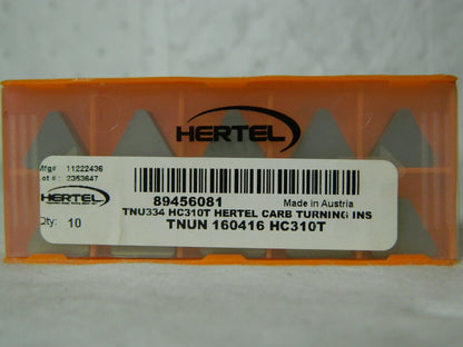 Hertel Carbide Turning Inserts TNU334 Grade-HC310T Qty 10 89456081