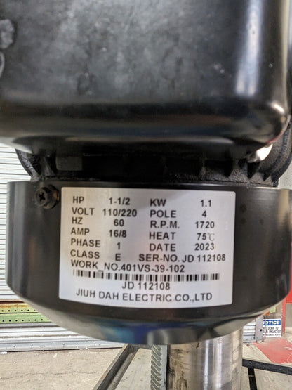 Vectrax 20" Variable Speed Mill / Drill 170 - 2000 RPM 2 HP 220v Parts / Repair