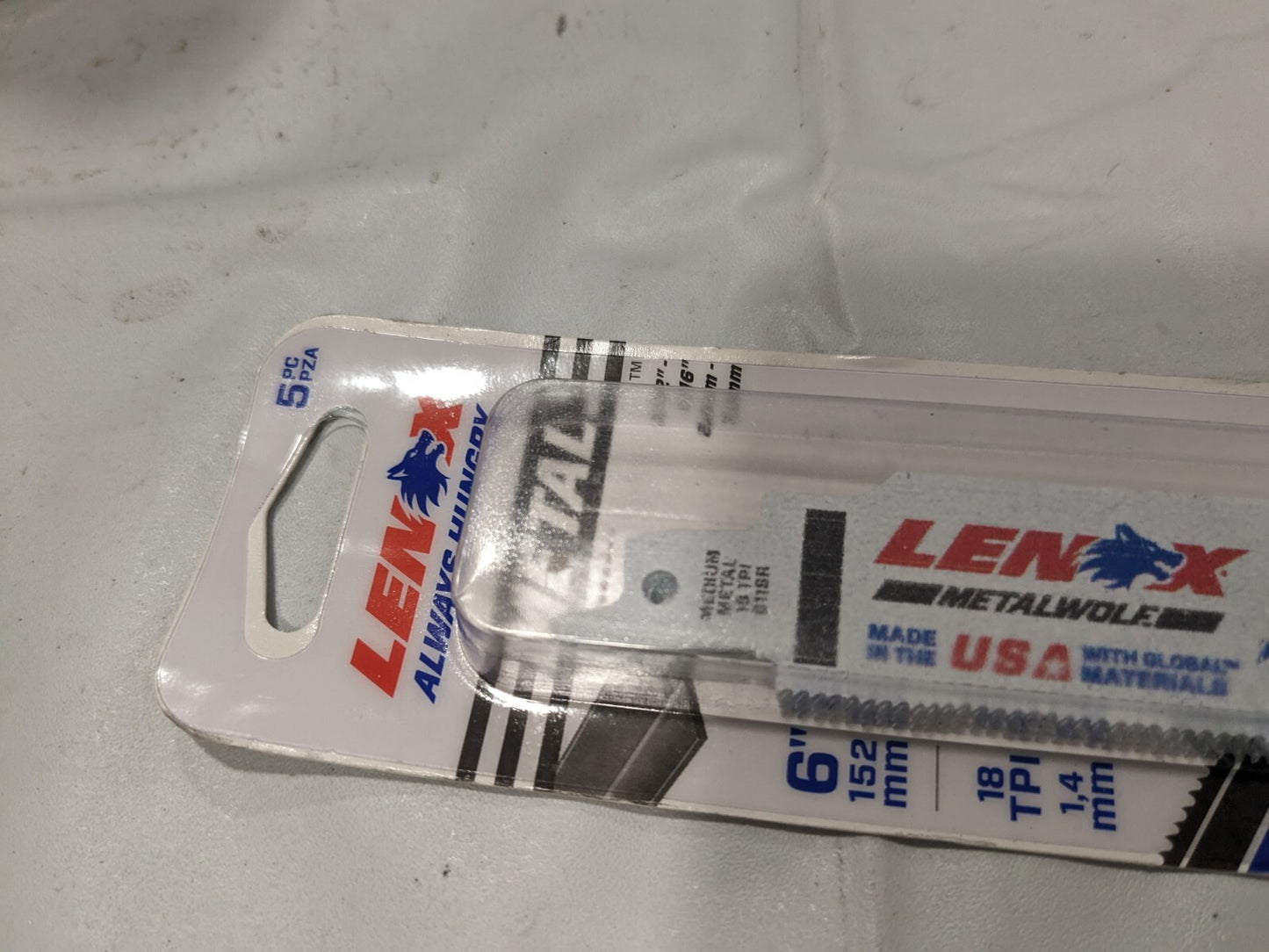 Lenox 5pk Heavy Duty 6" x 18 TPI Recip Saw Blades For Metal 6118R