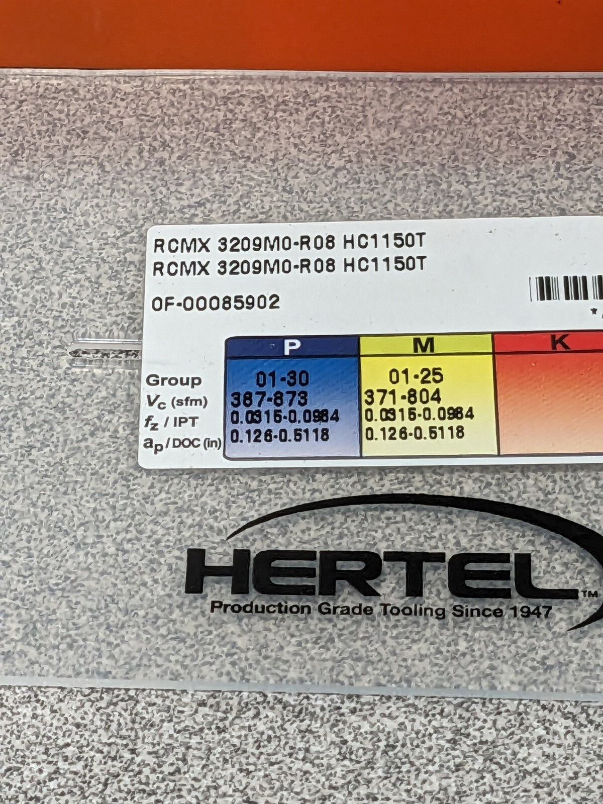 HERTEL Turning Insert: RCMX 3209M0–R08HC1150T, Solid Carbide Qty 5 42803791
