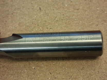 Micro 100 Carbide Drill Mill 2FL 1/2" Dia 1" LOC 90Deg Point DM-500-29