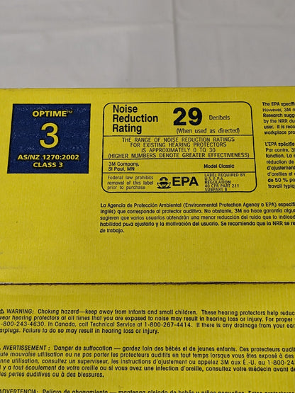 3M Earplugs: 29 dB, Foam, Cylinder, Roll Down, Uncorded Qty 200 311-1101