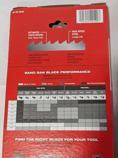 Milwaukee 18-TPI Compact Band Saw Blade 35-3/8" Thin Metal 4 Pack 48-39-052