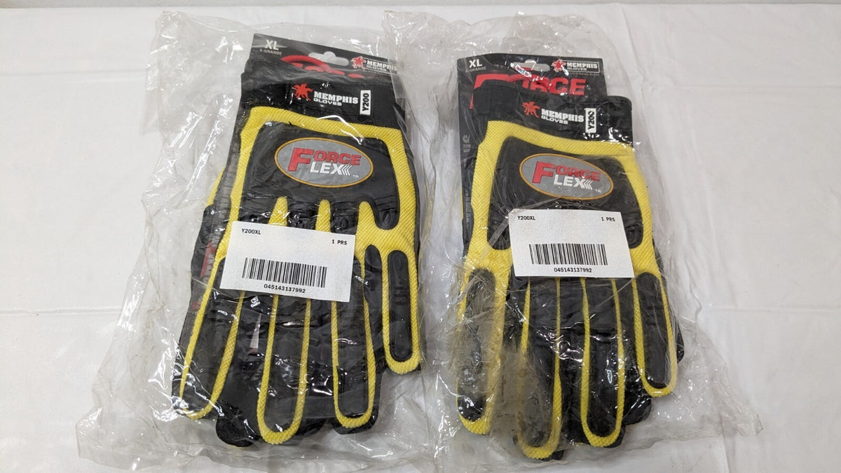 2 PAIRS MCR Safety ForceFlex Clarino Synthetic Leather Palm Pad Gloves XL Y200XL