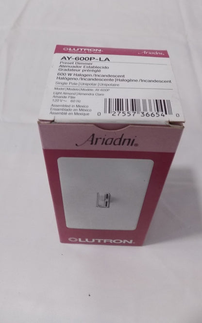 Lutron AY-600P-LA Ariadni 600W Incandescent / Halogen Single Pole Preset Dimmer