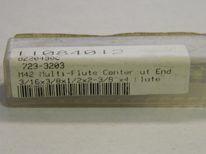 Interstate Cobalt Square End Mill 3/16" x 1/2" 4FL QTY 3  723-3203