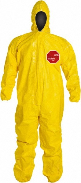 (4) Dupont Disposable Coverall Chemical & Oil Protection Sz L QC127TYLLG000400