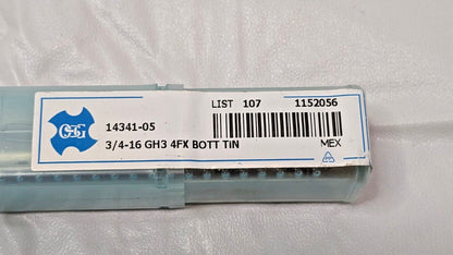 OSG Spiral Flute Tap Bottoming Chamfer 3/4-16NF GH3 4FL TiN HSS 1434105