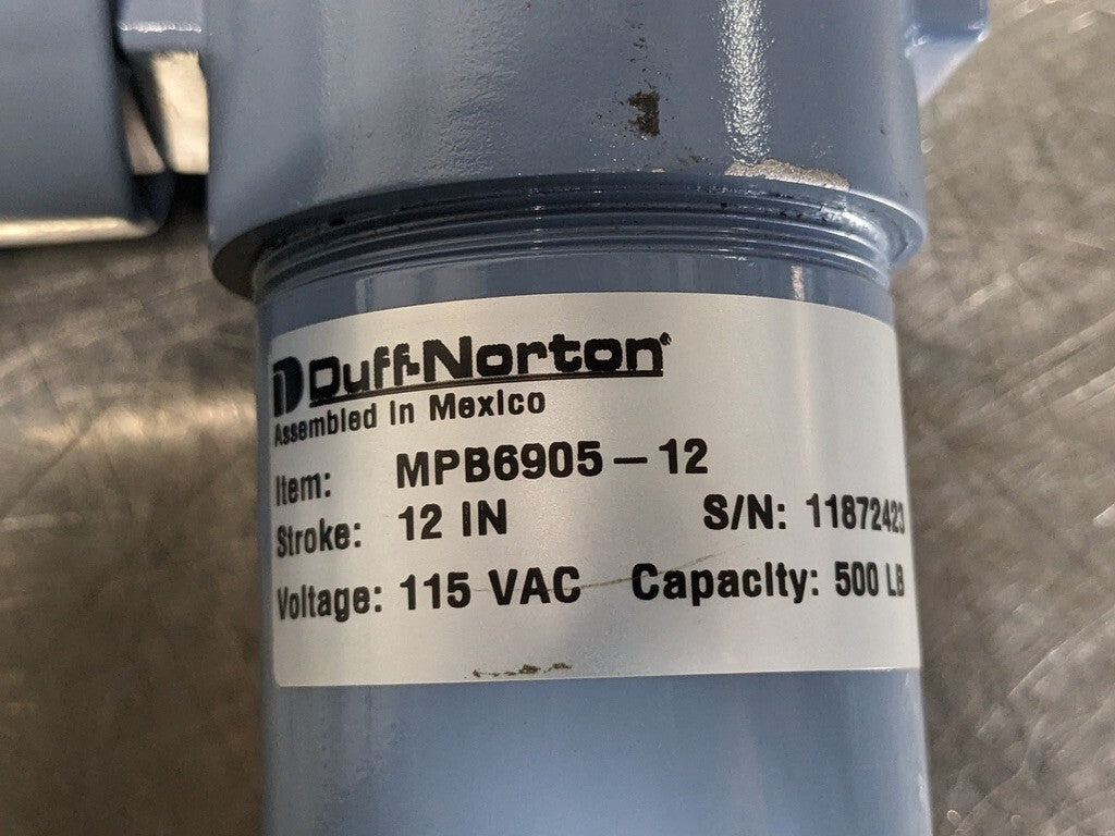 Duff Norton Electromechanical Linear Actuator MPB6905-12 Parts / Repair