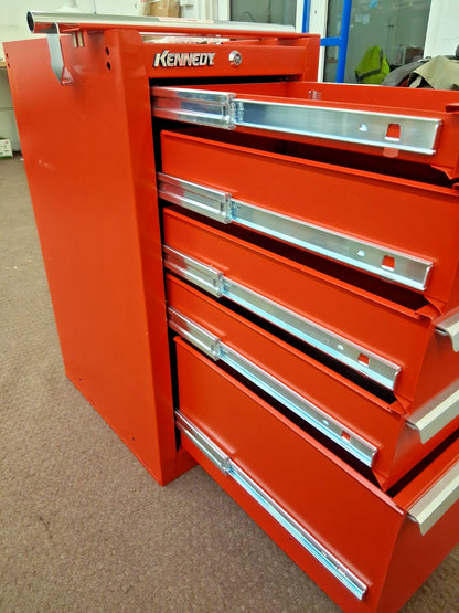 Kennedy Red Steel Side Cabinet 5 Drawer 185XR