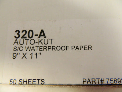 Auto-Cut  320 Grit, Silicon Carbide Sanding Sheet QTY 50 75893206