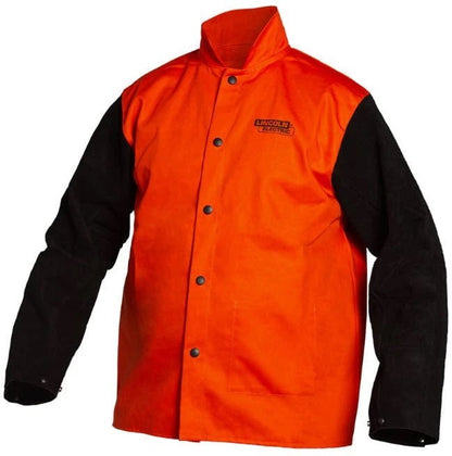 Lincoln Bright FR Cloth Welding Jacket w/ Leather Sleeves Large K4690-L