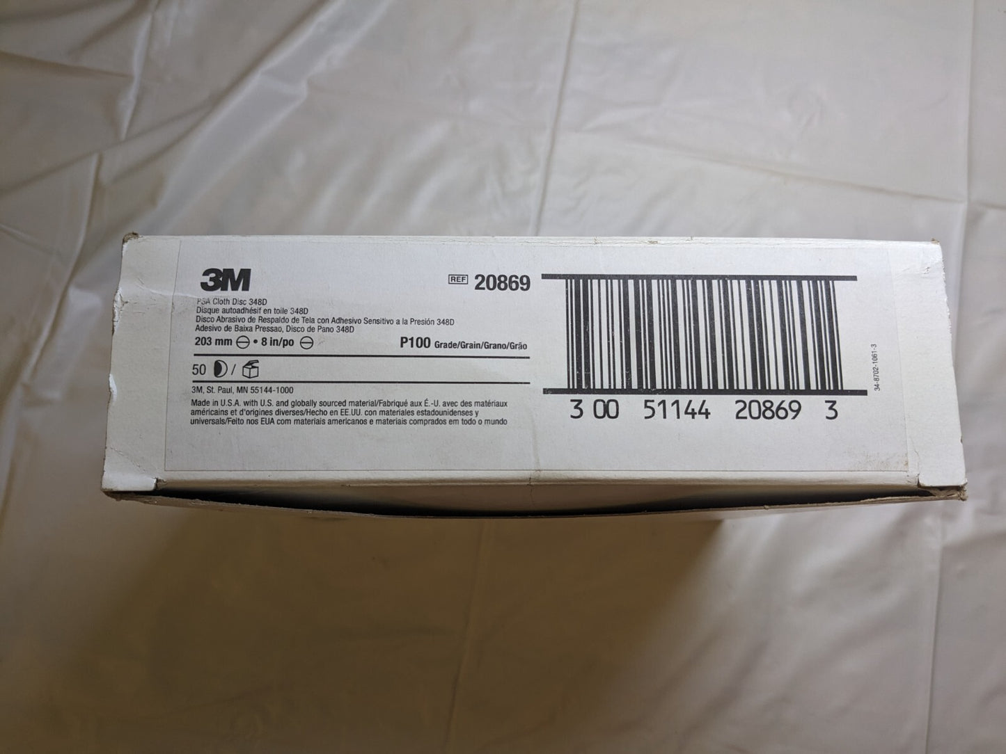 3M PSA Disc: 8" Disc Dia, 100 Grit, Aluminum Oxide 50pk 7010361779