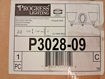 Progress Lighting Victorian 2 Light Bathroom Vanity Light P3028-09