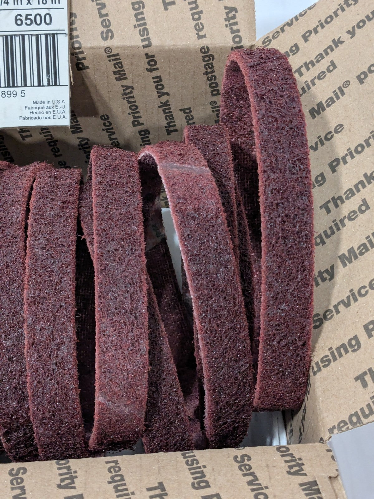 3M Abrasive Belt: 3/4" Wide, 18" OAL, Aluminum Oxide Box of 20 7000028461