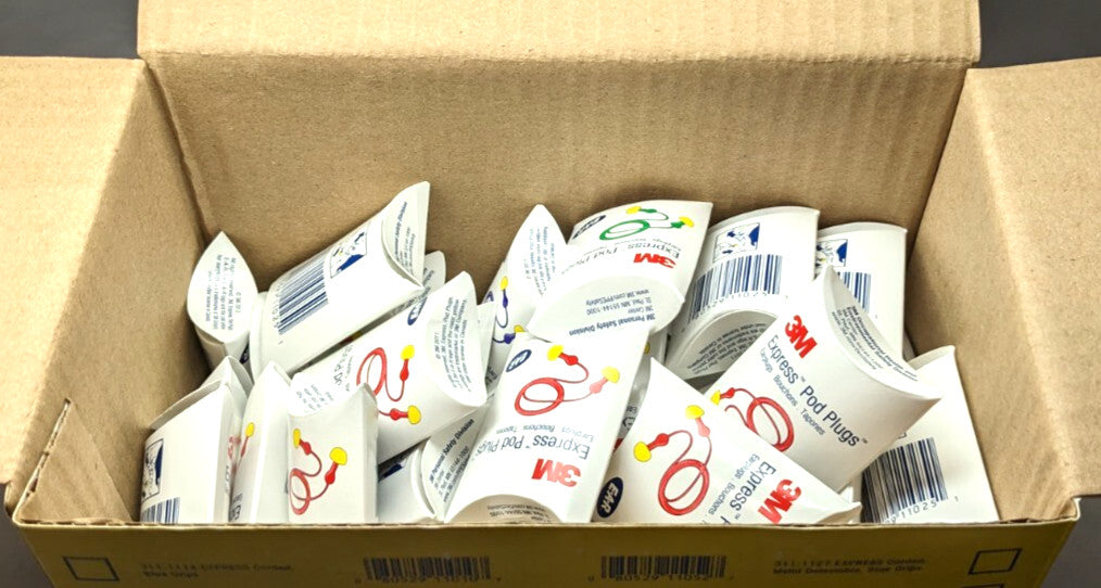 3M Express Pods Foam Earplugs  25 dB  Corded  *100 Pair*   7000127179