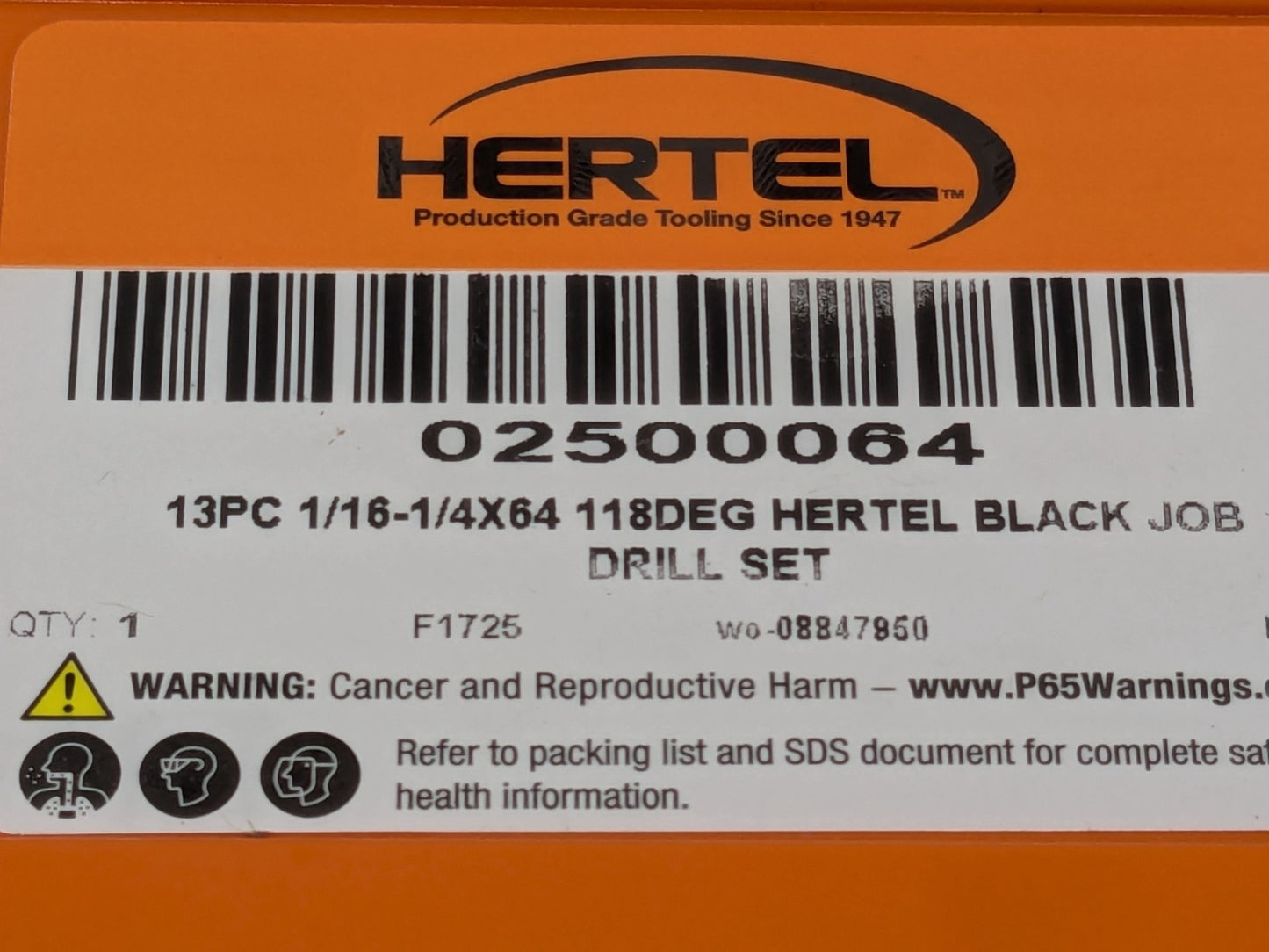 Hertel 13 Piece Drill Bit Set Jobber Length Drill Bit 118 Deg HHS 02500064
