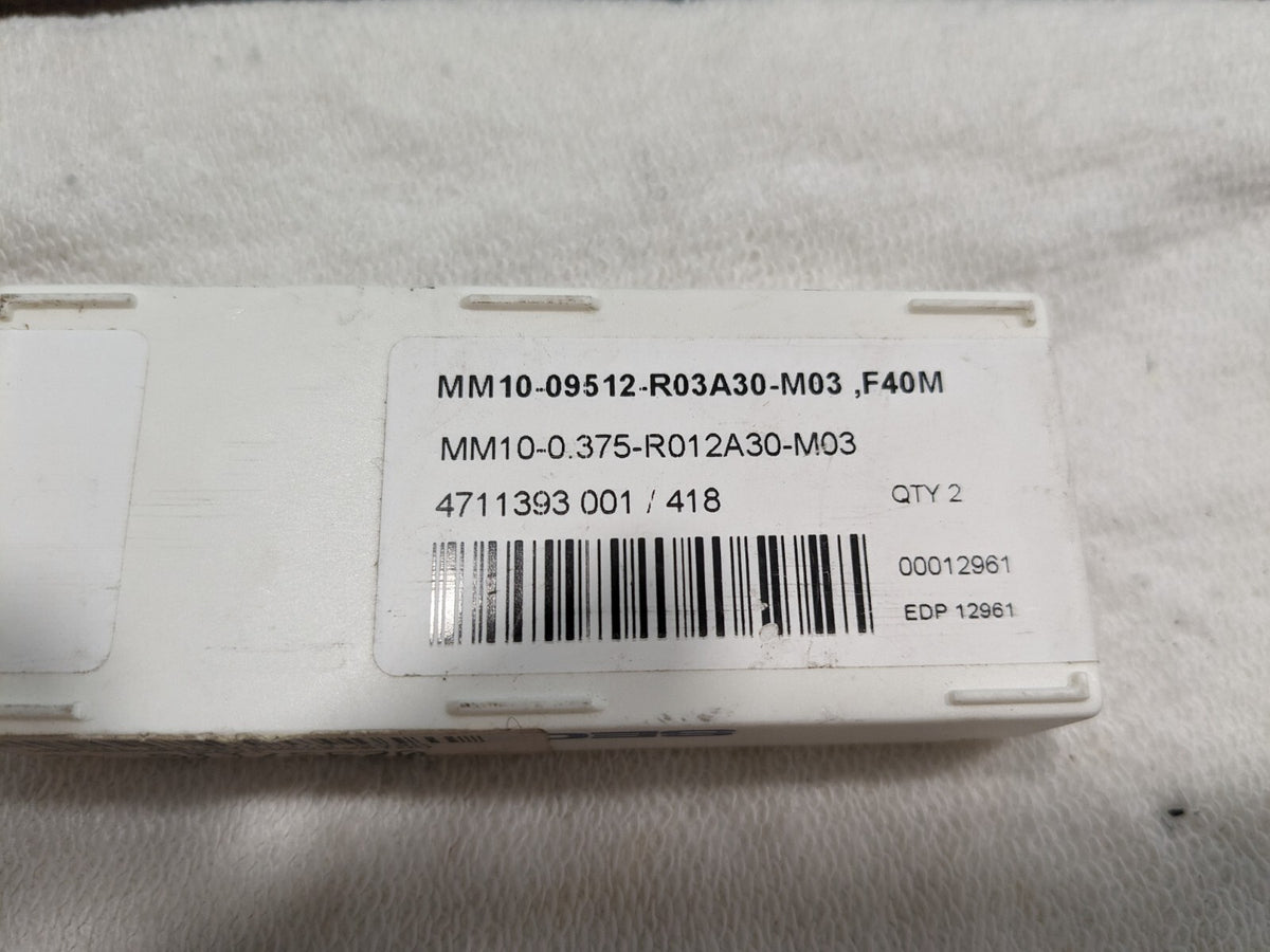 SECO Slotting Milling Tip Insert MM10-0.375-R012A30-M03 F40M Carbide 00012961