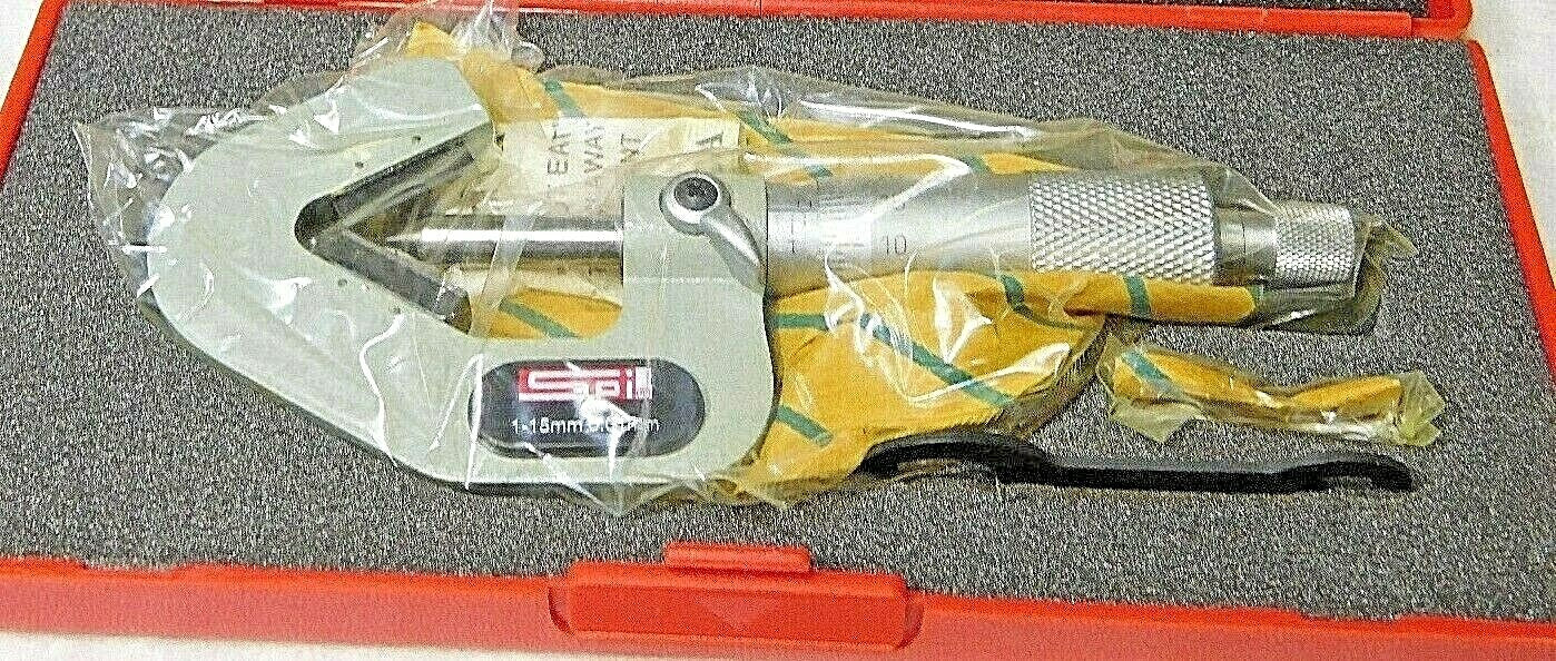 SPI Mechanical V Anvil Micrometer 1mm-15mm 3 Flutes Measured 0.0mm Grad 14-271-1