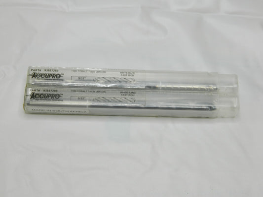 ACCUPRO Jobber Length Drill Bit: 9/32″ Dia, 118 °, Cobalt Qty 2 93887289