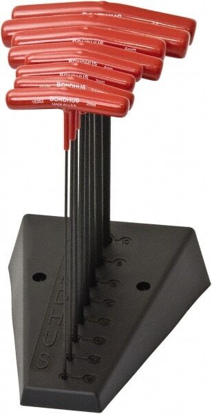 BONDHUS 8 Piece, T-Handle Cushion Grip Hex Key Set 15389