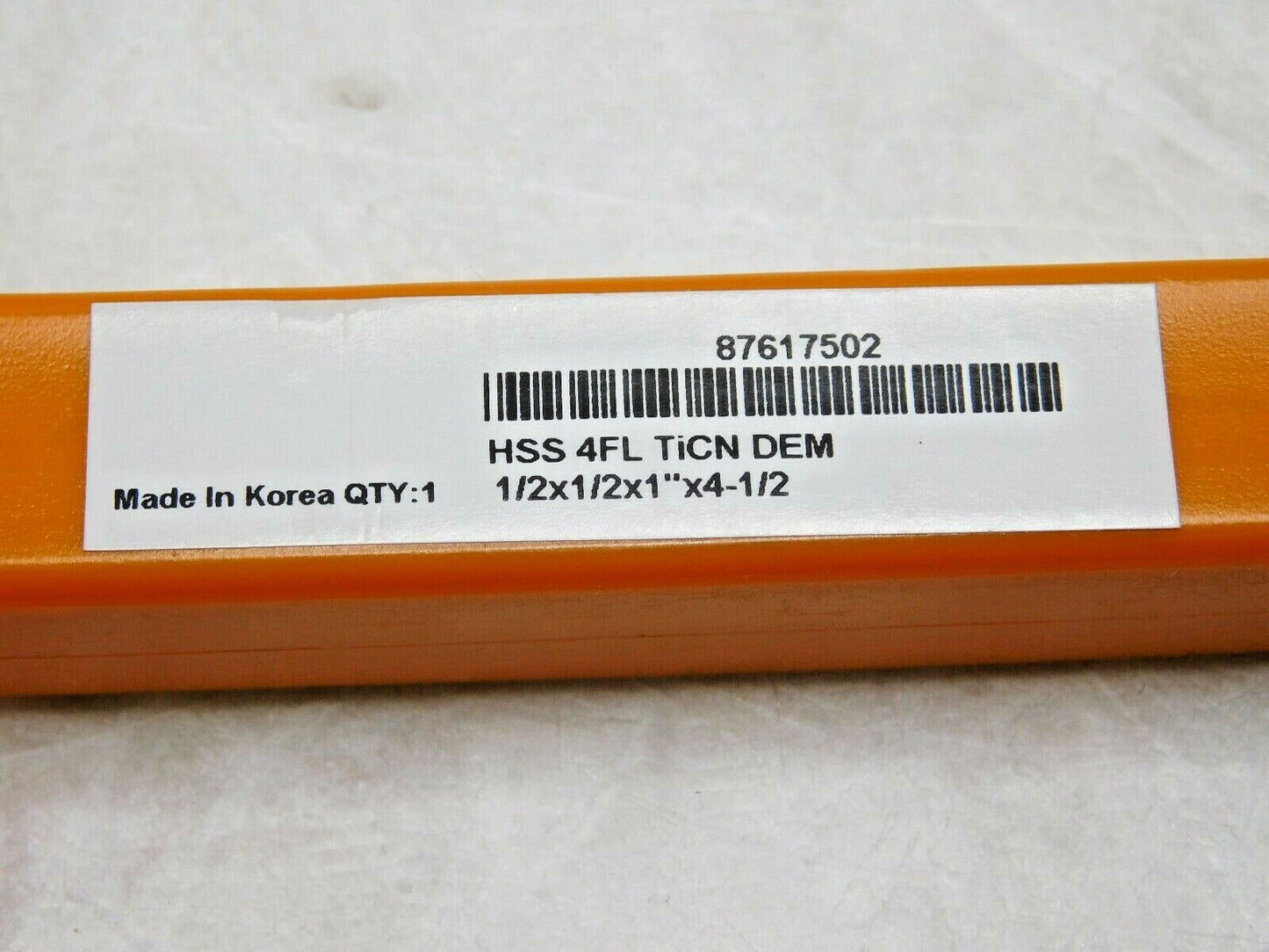 Hertel Square End Mill HSS RH Double End 1/2"x1"x1/2"x4-1/2" 4FL TiCN  87617502