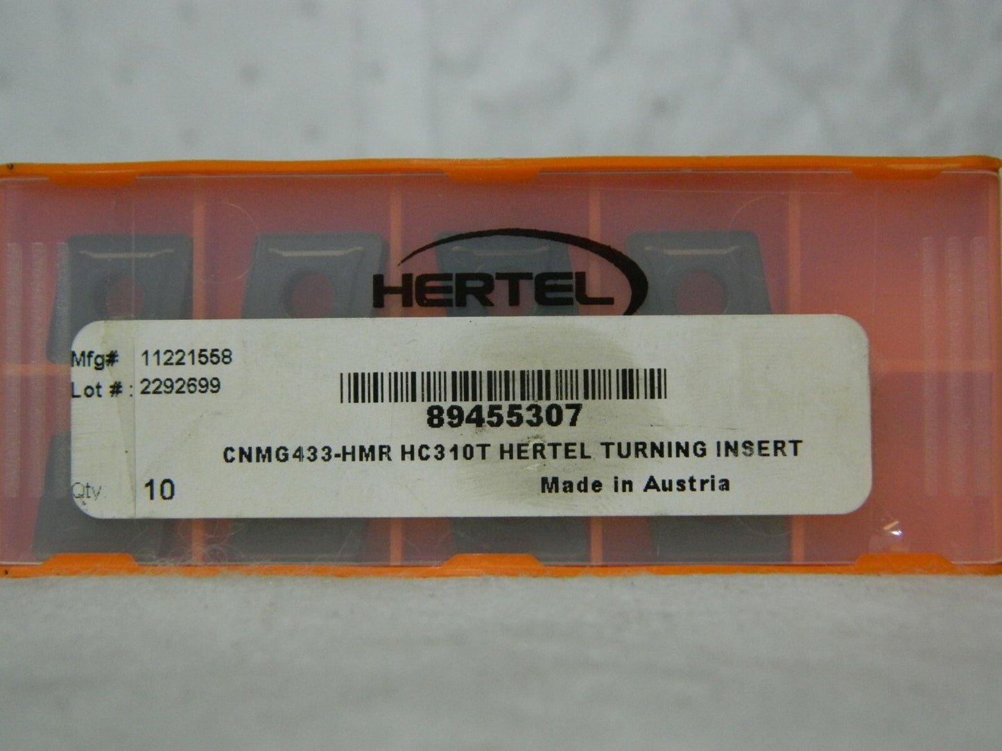 Hertel Carbide Turning Insert CNMG433 HMR Grade HC310T QTY 8 89455307