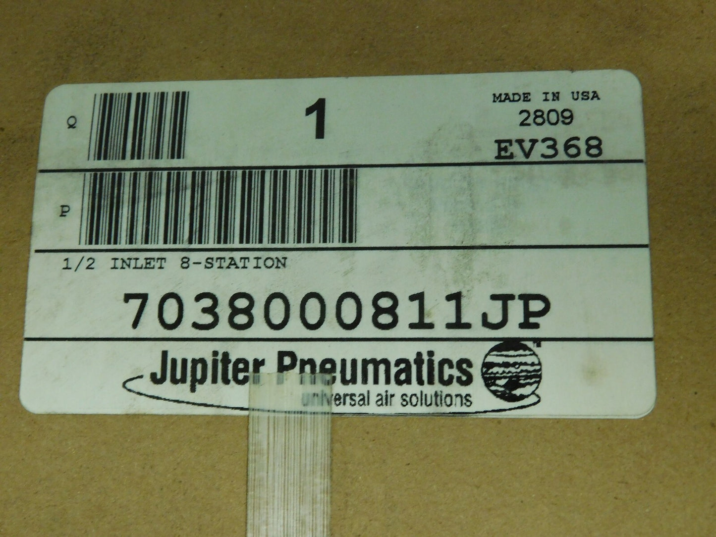 Jupiter Pneumatics Manifold 3/8" Inlet x 1/2" Outlet 8 Ports 703800081