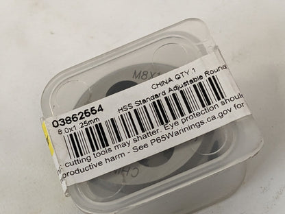 Round Die: M8x1.25, 1" OD, High Speed Steel 314-1646