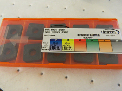 HERTEL SNMM 646 L13 HC1250T qty 10 Carbide Turning Inserts 42801696