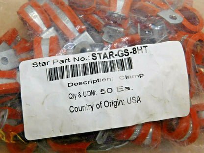 Cushion Clamps Galvanized Steel & Silicon 1/2" Pipe 1/2" Rod QTY 100 STAR-GS-8HT