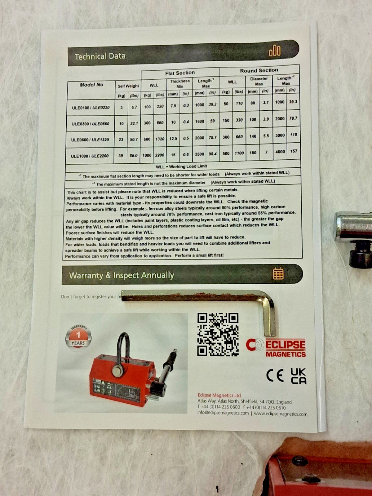 Eclipse Lift Magnet 2200 LB Capacity ULE2200