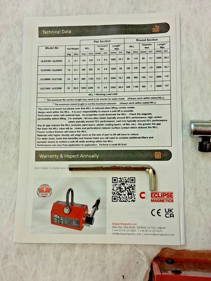 Eclipse Lift Magnet 2200 LB Capacity ULE2200