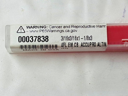 Accupro Carbide Chipbreaker Roughing & Finishing End Mill 3/16" Dia 4FL 00037838
