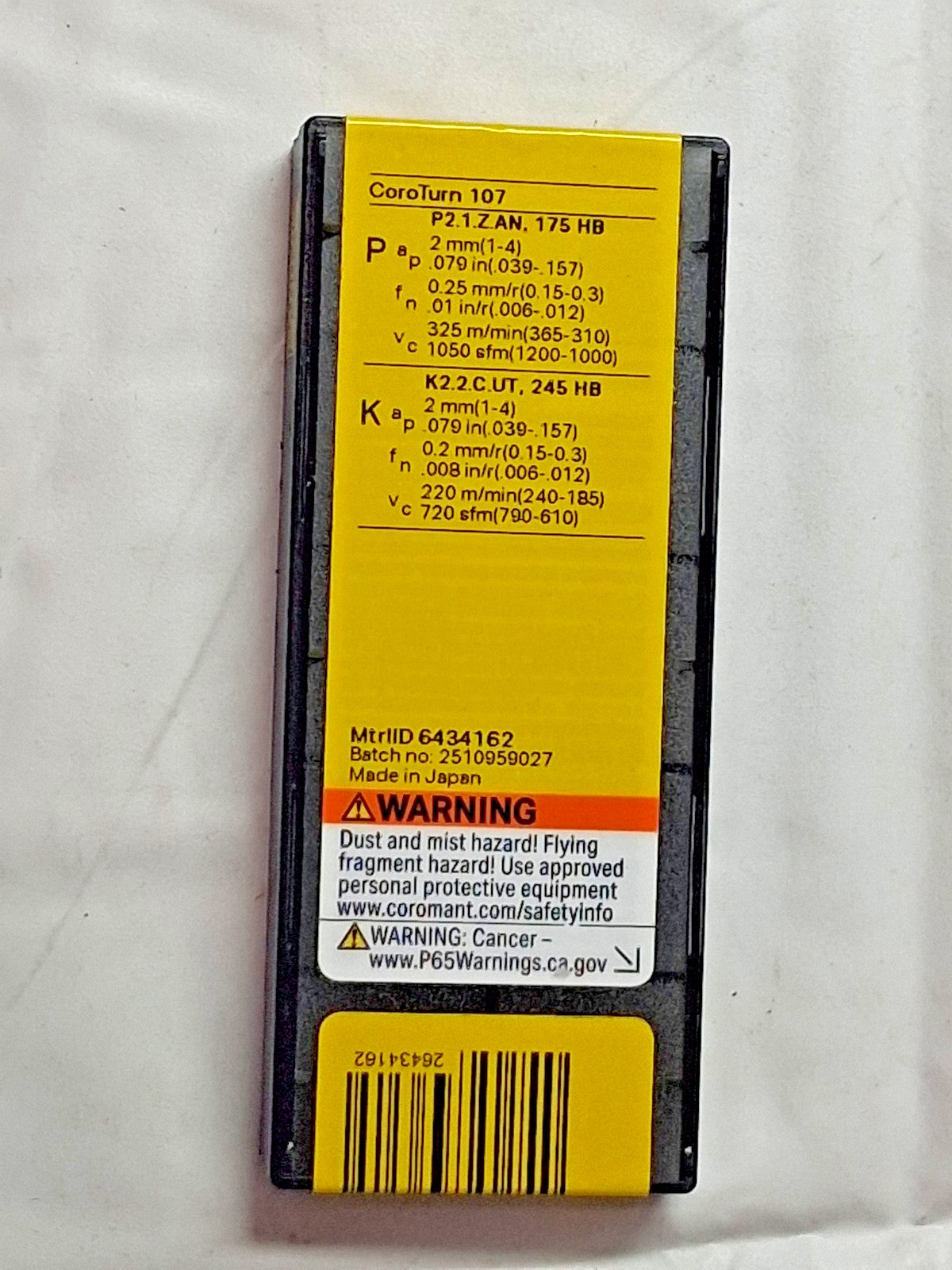 Sandvik Carbide Coromant CoroTurn 107 Turning Inserts QTY6 6434162