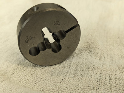 TITAN USA Round Die: 3/8-16, 1-1/2" OD, Carbon Steel TE80143