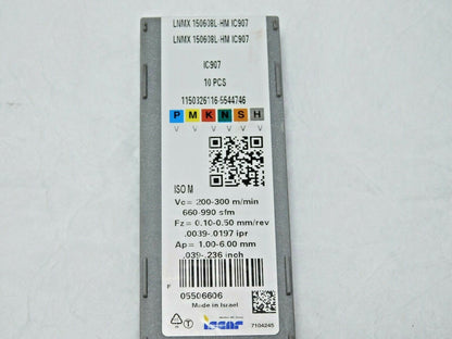 Iscar Carbide Turning Insert LNMX150608L-HM Grade Grade IC907 Qty 10 5506606