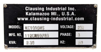 Clausing Kalamazoo Horizontal Bandsaw 230/460V  KC1016VS-3S  *Shipping Damage*