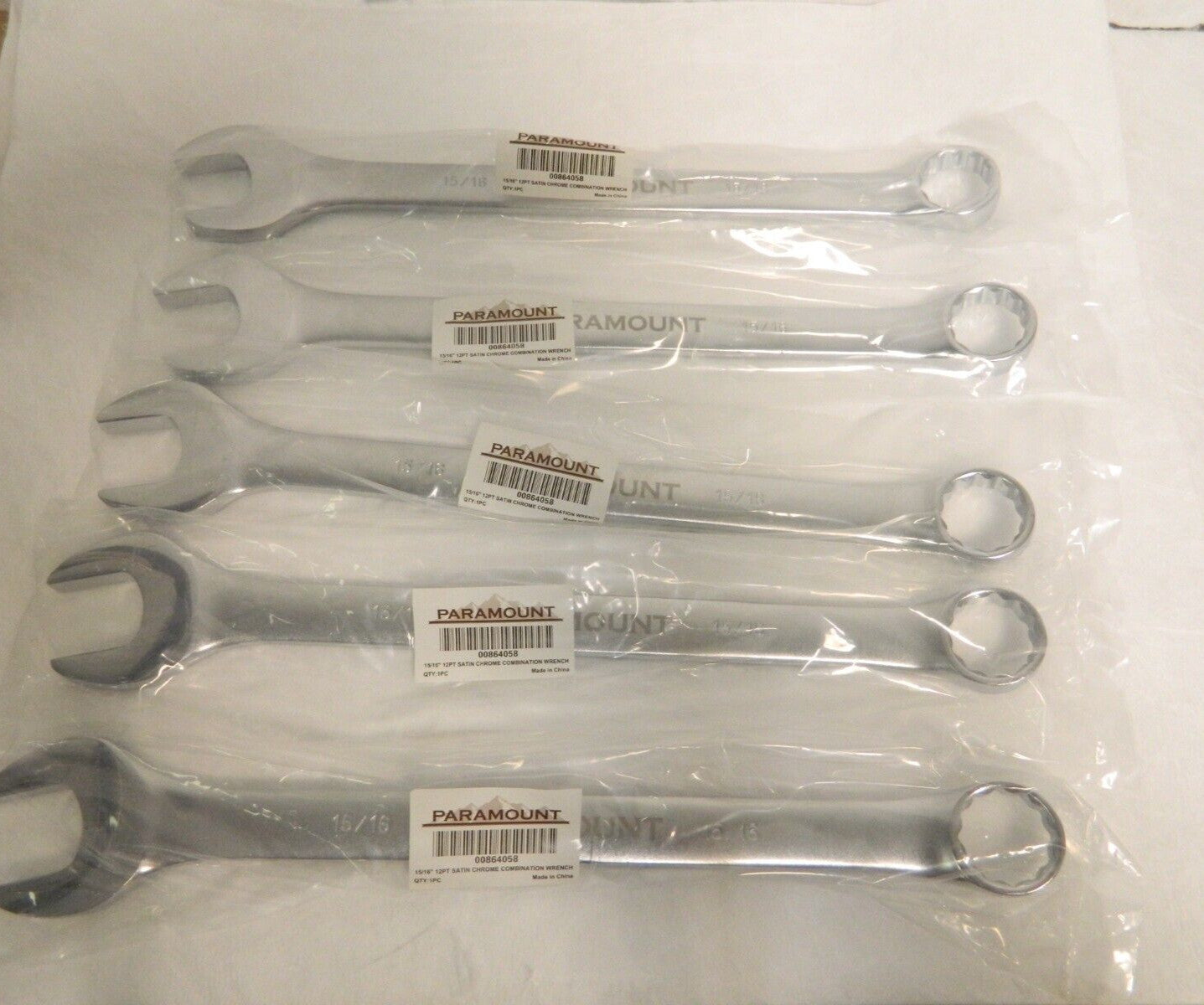 Paramount 15/16" 12 Point Combination Wrench 12-1/2" OAL Box of 5 00864058