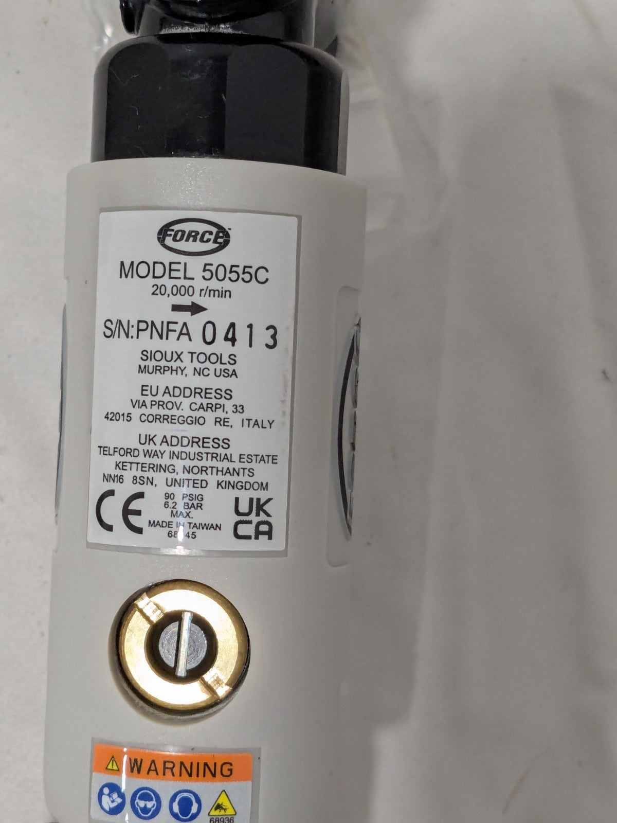 Force Air Die Grinder: 1/4" Collet, 1/4" NPT Inlet, 20000 RPM 5055C