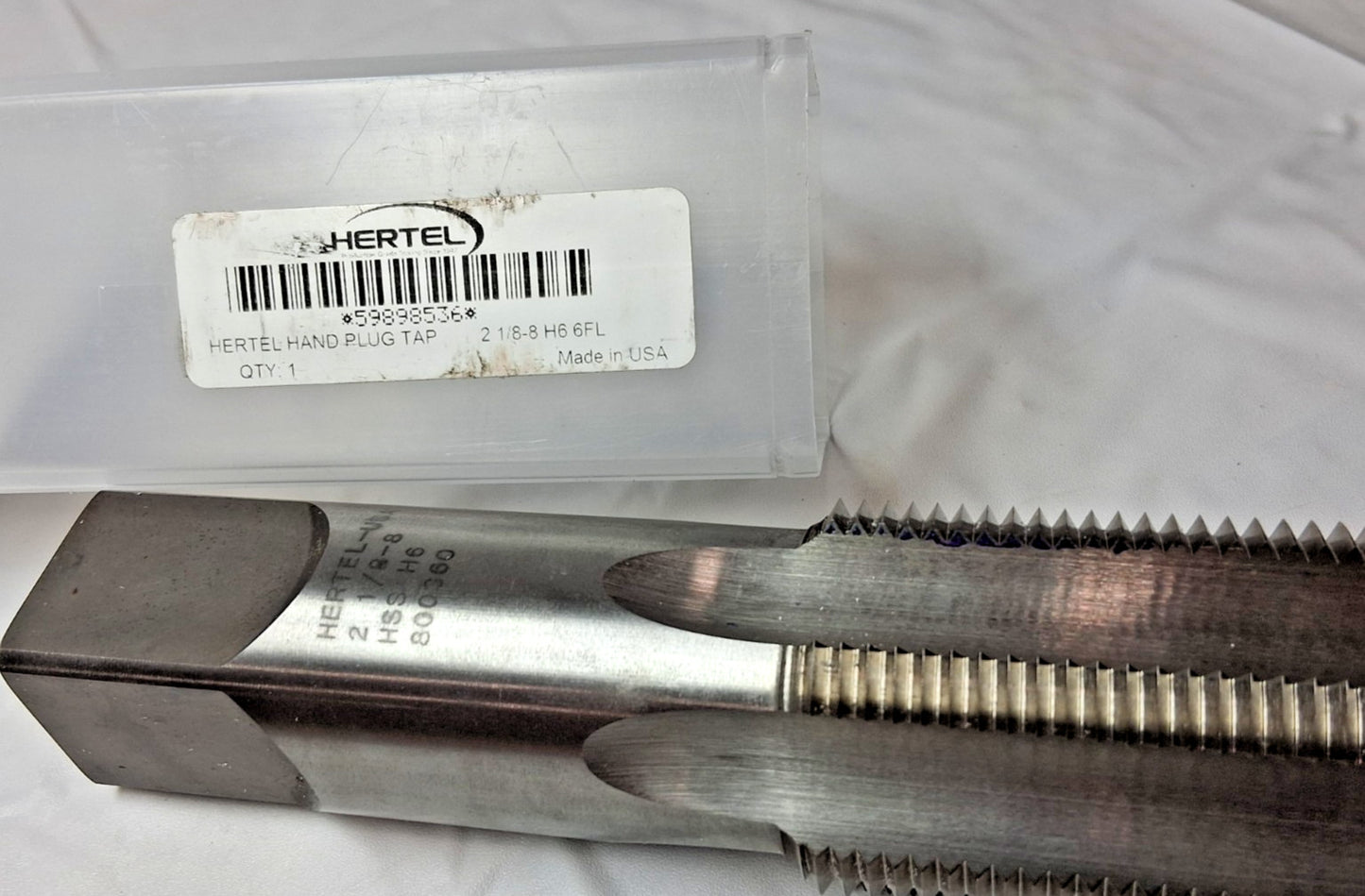 Hertel Straight Flute Tap HSS 2-1/8-8 UNS 6FL Plug Chamfer 59898536
