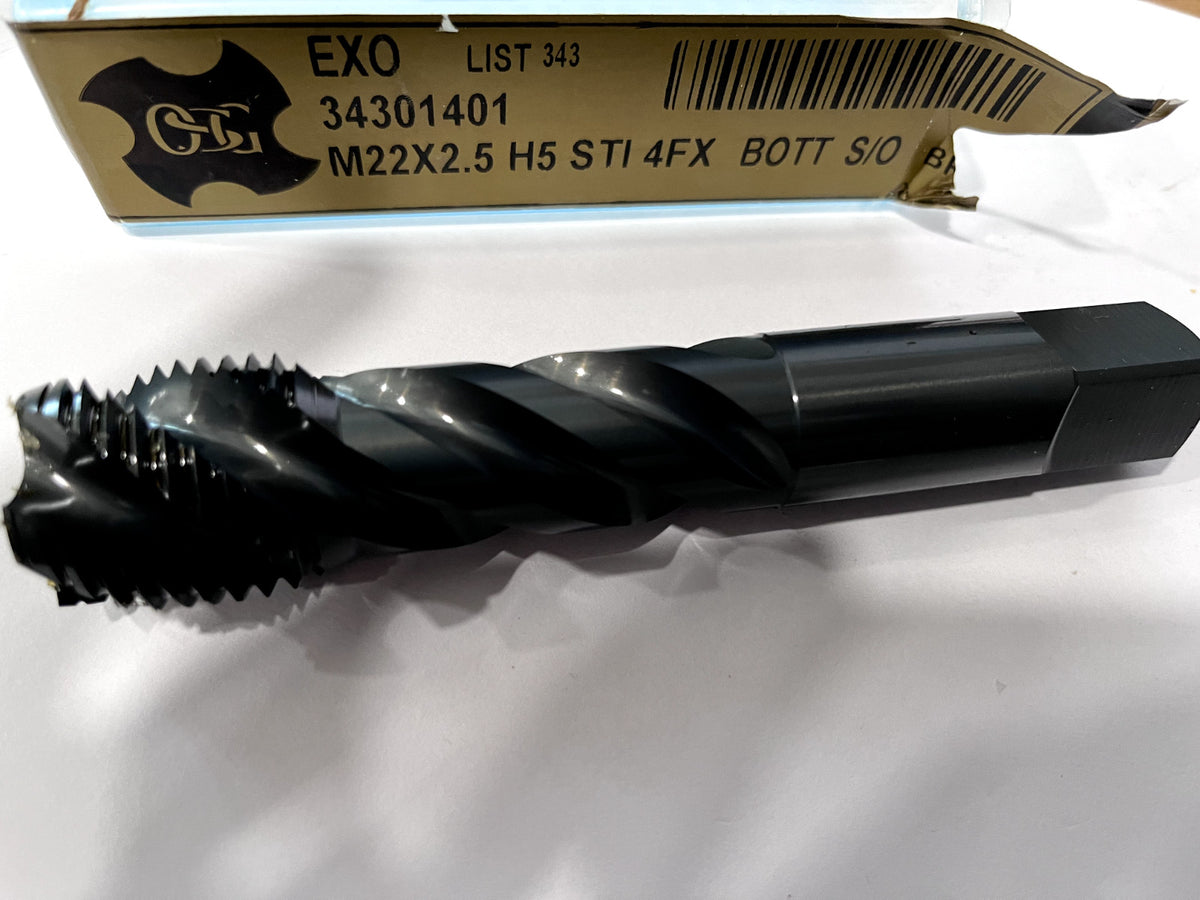 OSG M22x2.50, 4 Flute, 45° Helix Spiral Flute STI Tap 34301401