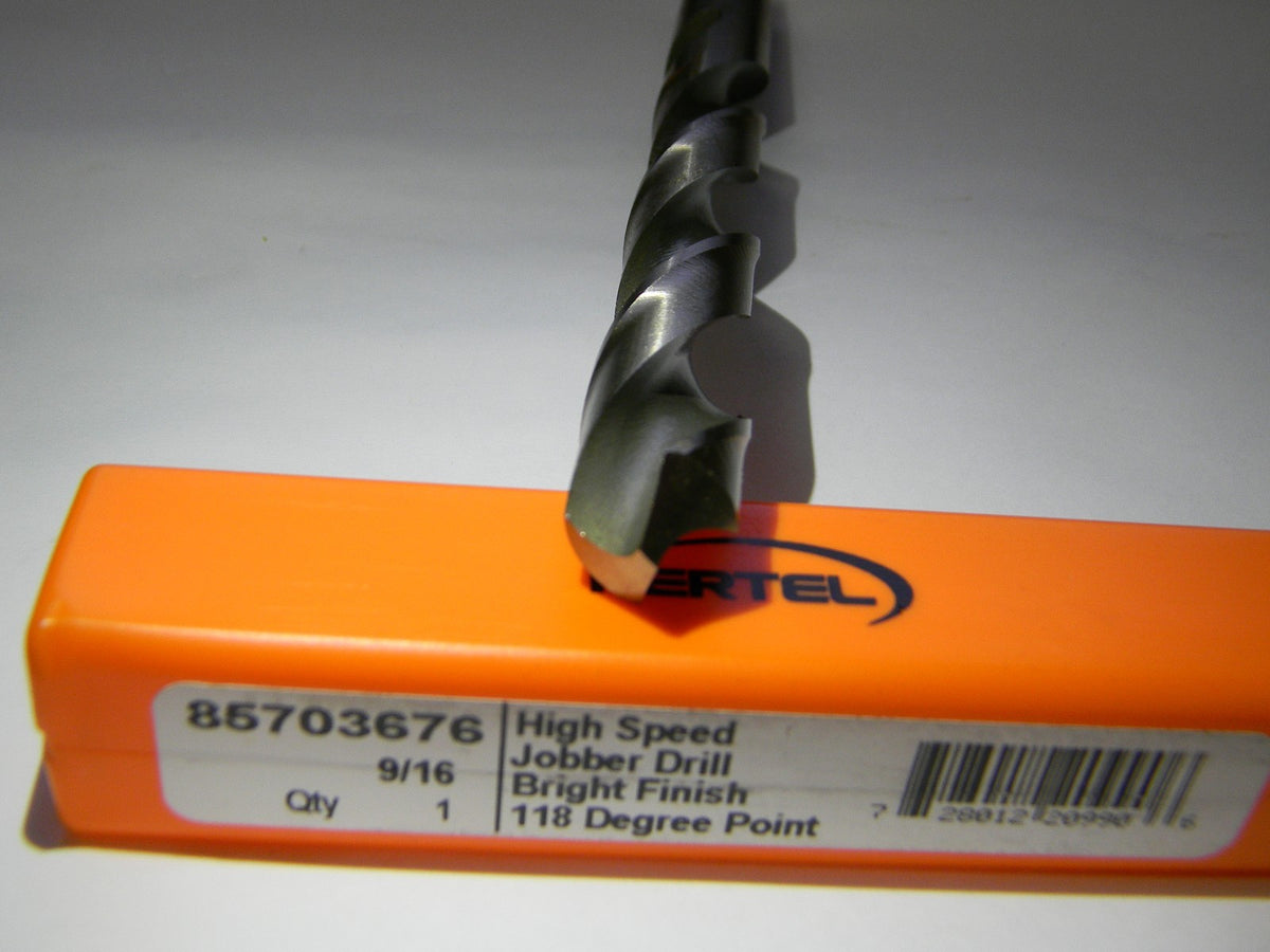 Hertel 9/16" 118° Point Bright Finish HSS Jobber Drill  QTY 2 85703676